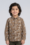 Brown First Class Print Full Sleeves Casual Shirt