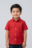 Red Plain Eagle Half Sleeves Casual Shirt