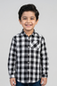 White & Black Big Checkered 1 Pocket Full Sleeves Casual Shirt