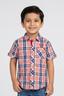 Pink & Blue Checkered Pocket Half Sleeves Casual Shirt