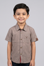 Brown Eagle Print Half Sleeves Casual Shirt