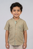 Light Brown 1 Pocket Half Sleeves Casual Shirt