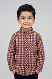 Pink With Maroon Checkered Full Sleeves Casual Shirt