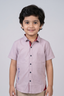 Light Purple Plain Half Sleeves Casual Shirt