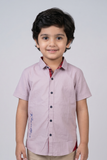 Light Purple Plain Half Sleeves Casual Shirt