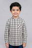 White & Black Checkered 1 Pocket Full Sleeves Casual Shirt
