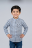Blue Black Checkered Full Sleeves Single Pocket Shirt