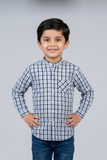 Blue Black Checkered Full Sleeves Single Pocket Shirt