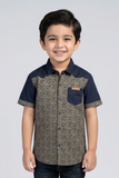Green Flowers Print Half Sleeves Casual Shirt
