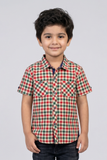 Red Green Checkered Full Sleeves Double Pocket Shirt
