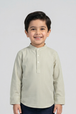 Green Stripes Kurti Style Full Sleeves Shirt