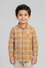 Brown With Green Checkered Front Pocket Full Sleeves Casual Shirt