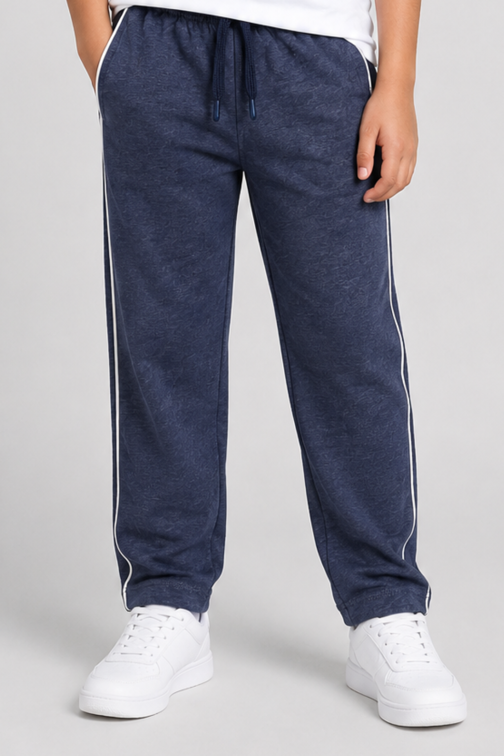 Heather navy blue Line Jersy Fabric Pajama