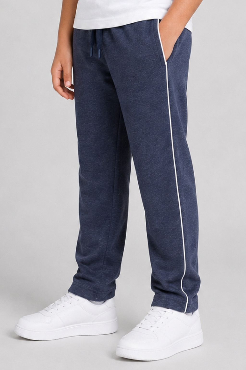 Heather navy blue Line Jersy Fabric Pajama