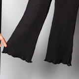 NEW BLACK QUELOT TROUSER WITH BOTTOM CUT FOR WOMEN