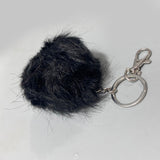 BLACK FUR ROUND KEY CHAIN