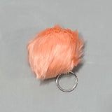 LIGHT PEACH FUR ROUND KEY CHAIN