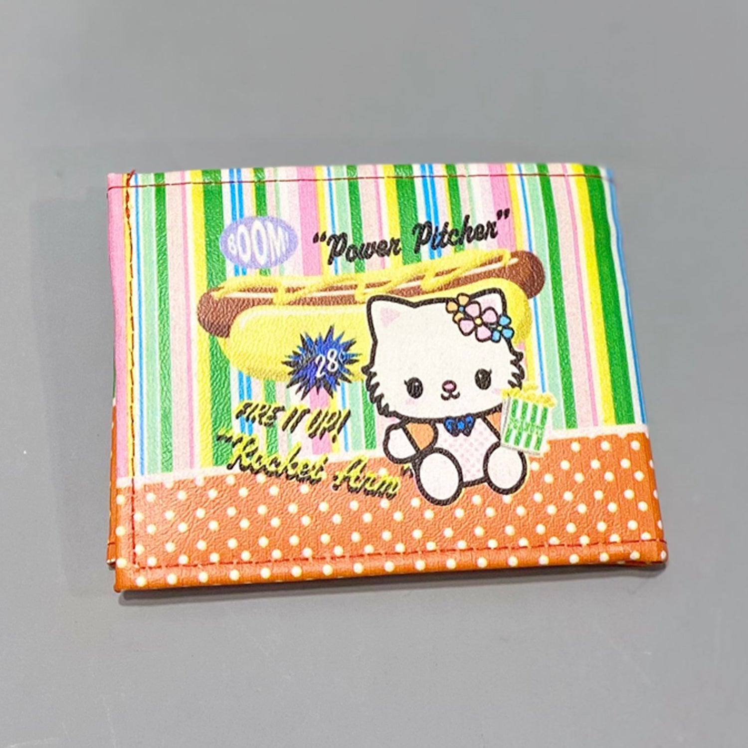 ORANGE POLKA DOTS KITTY PRINTED WALLET Main image