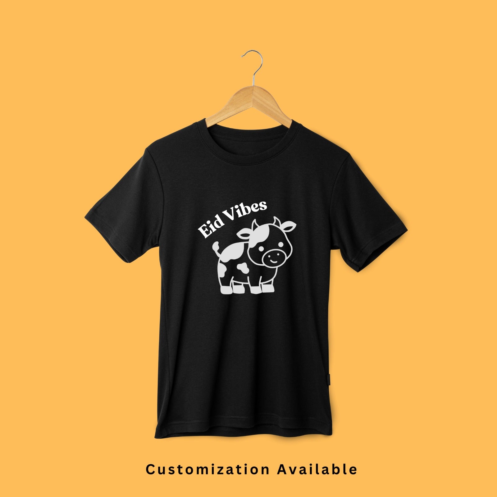 CUSTOMIZE BAKRA EID PRINT ON BLACK HALF SLEEVES T-SHIRT Main image