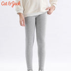HAZEL GREY PLAIN FLEECE WARM LEGGING TROUSER FOR GIRLS