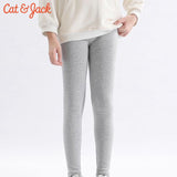 HAZEL GREY PLAIN FLEECE WARM LEGGING TROUSER FOR GIRLS
