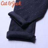 BLACK EBONI SPARKLES (GLITTER)FLEECE WARM LEGGING TROUSER FOR GIRLS