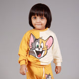 MUSTARD & LIME "TOM & JERRY FACE" PRINTED TERRY FABRIC WINTER SUIT