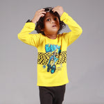 Load image into Gallery viewer, YELLOW BMX BIKE PRINTED FULL SLEEVES T-SHIRT
