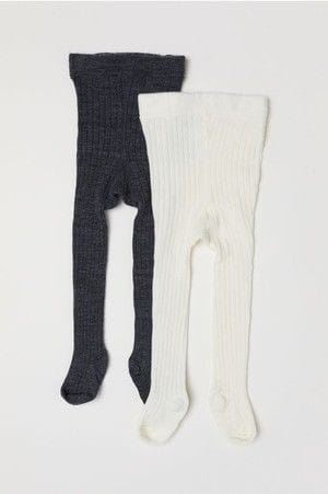 PACK OF 3 PRINTED & PLAIN SOCKS LEGGINGS COTTON JERSY FABRIC