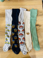 Load image into Gallery viewer, PACK OF 3 PRINTED &amp; PLAIN SOCKS LEGGINGS COTTON JERSY FABRIC
