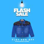 Load image into Gallery viewer, LIGHT BLUE FLOWERS EMBROIDERED DENIM JACKET FOR GIRLS
