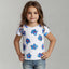 WHITE BIG FLOWERS PRINT T-SHIRT TOP FOR GIRLS