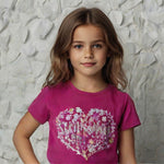 Load image into Gallery viewer, BLUSH PINK HEART SUN SHINE PRINT T-SHIRT TOP FOR GIRLS
