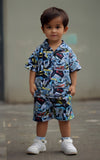 BATMAN PRINT WITH SHORTS COTTON JERSY FABRIC BABA SUIT