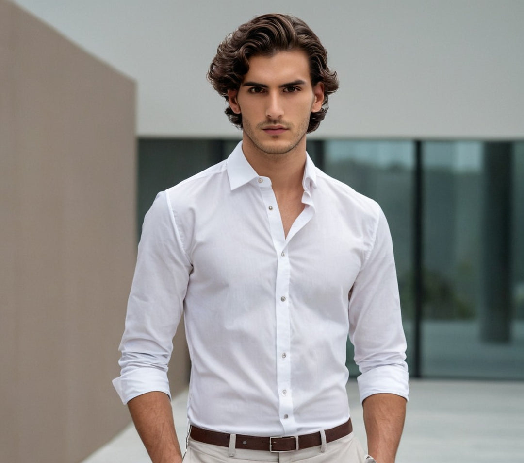 WHITE - PREMIUM QUALITY CASUAL SHIRT FOR MEN