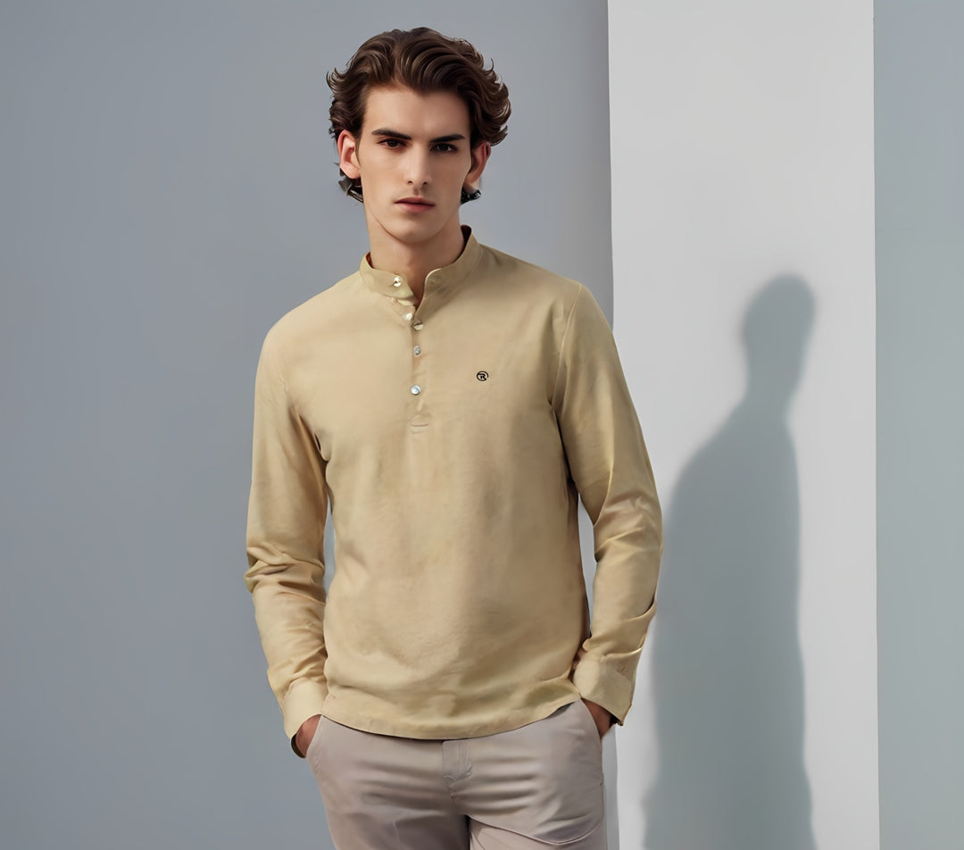 BEIGE KURTI STYLE - PREMIUM QUALITY CASUAL SHIRT FOR MEN