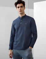 Load image into Gallery viewer, NAVY BLUE KURTI STYLE - PREMIUM QUALITY CASUAL SHIRT FOR MEN
