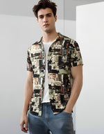 Load image into Gallery viewer, FOJI PRINTED LINEN CASUAL SHIRT FOR MEN
