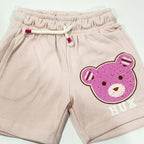 BABY PINK HUX BEAR PRINT SHORTS FOR GIRLS
