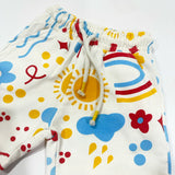 WHITE SUN & FLOWERS PRINT SHORTS FOR GIRLS