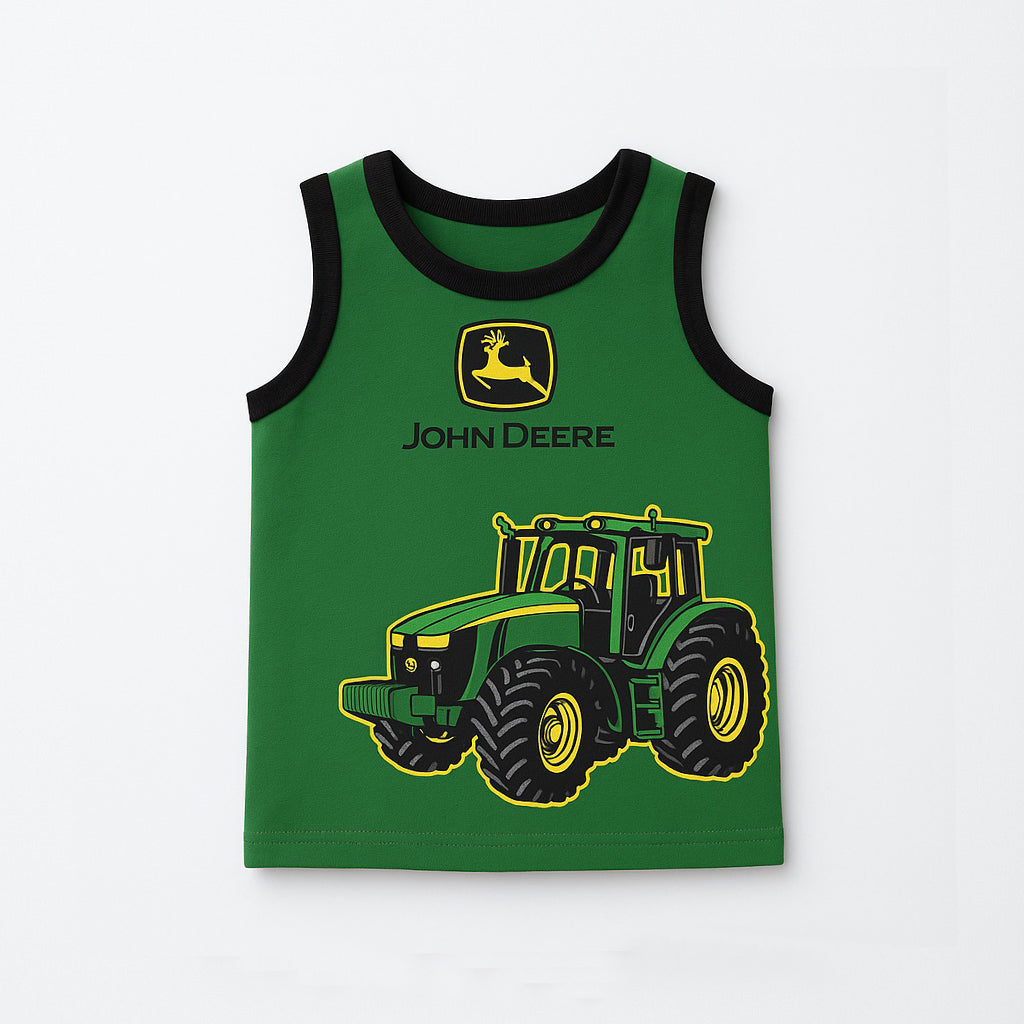 GREEN JOHN DEERE TRACTOR PRINTED SANDO FOR BOYS Secondary image