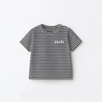 WHITE WITH BLACK STRIPES PANDA HALF SLEEVES T-SHIRT FOR BOYS