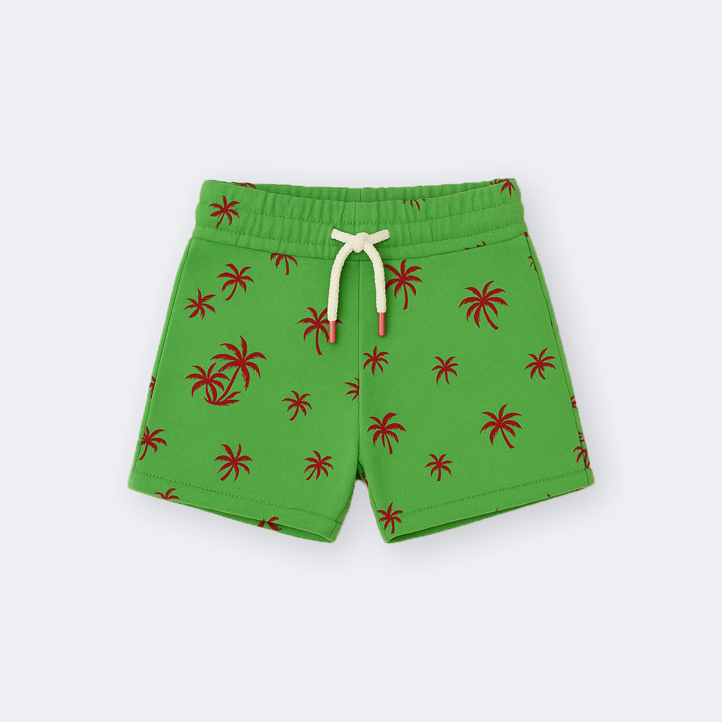 GREEN TREES PRINT SHORTS FOR UNISEX Main image