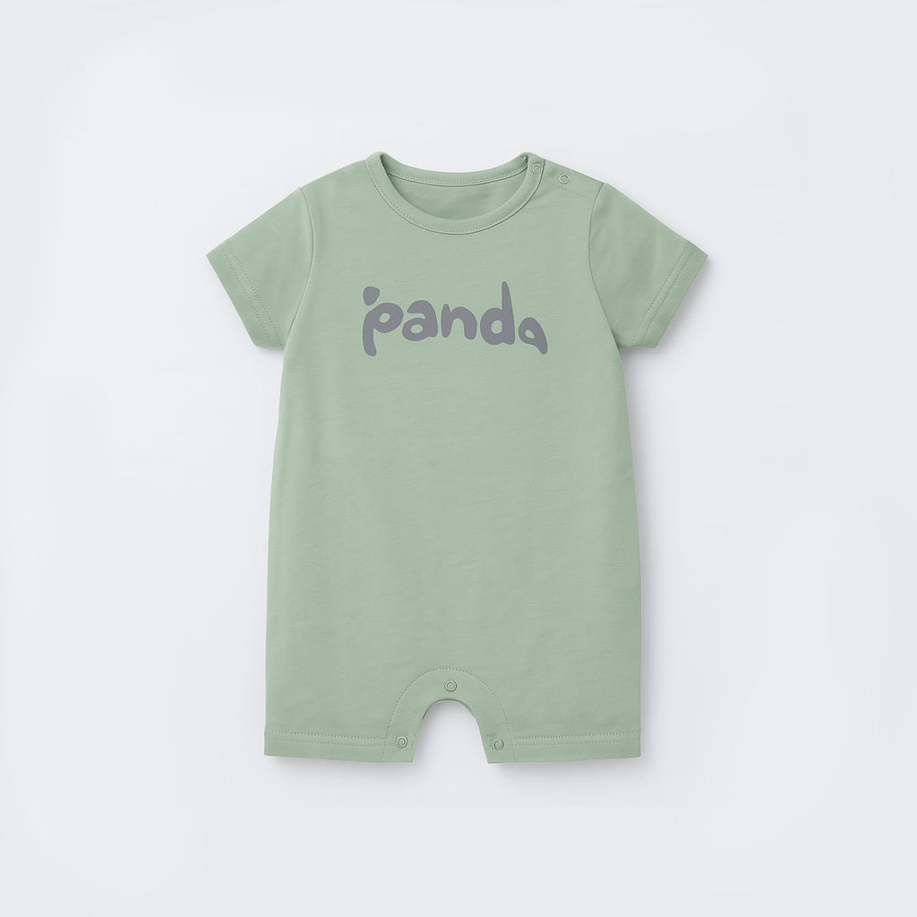 LIGHT GREEN PANDA PRINT HALF BODY ROMPER Secondary image