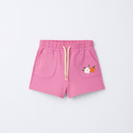 Load image into Gallery viewer, PINK DOUBLE POCKET FLOWERS PRINT SHORTS FOR GIRLS
