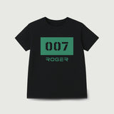BLACK "007" PRINT T-SHIRT FOR MEN
