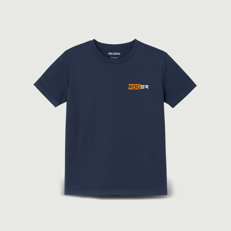 NAVY BLUE "ROGER" PRINT T-SHIRT FOR MEN