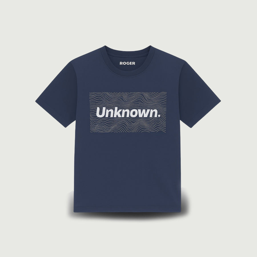NAVY BLUE "UNKNOWN" PRINT T-SHIRT FOR MEN