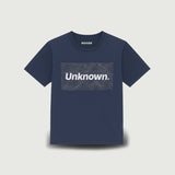 NAVY BLUE "UNKNOWN" PRINT T-SHIRT FOR MEN