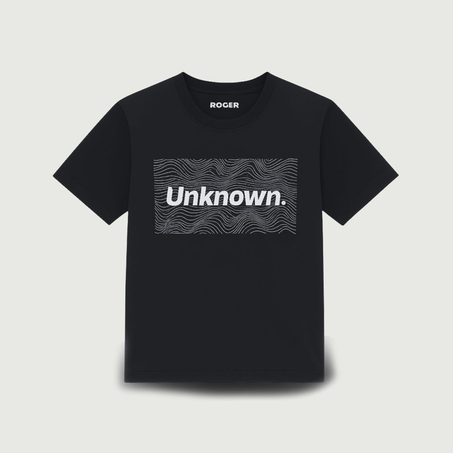 BLACK "UNKNOWN" PRINT T-SHIRT FOR MEN